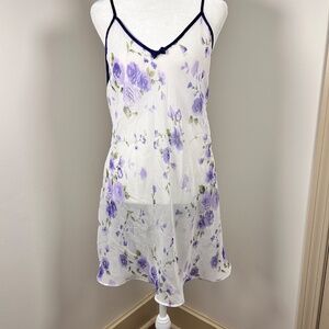 Y2K Lavender Floral Sheer Slip Dress